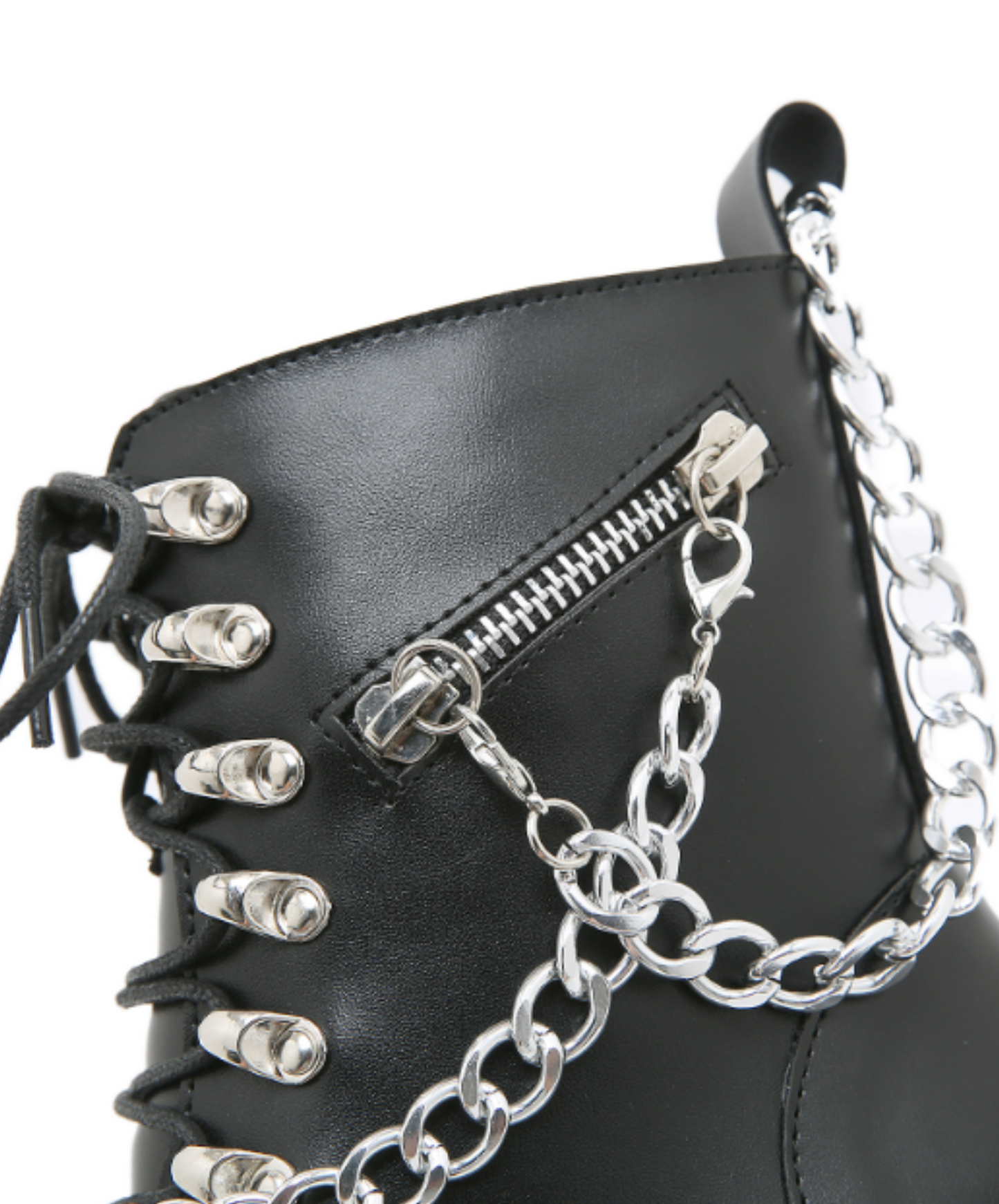 metal chain cross design boots EN1272