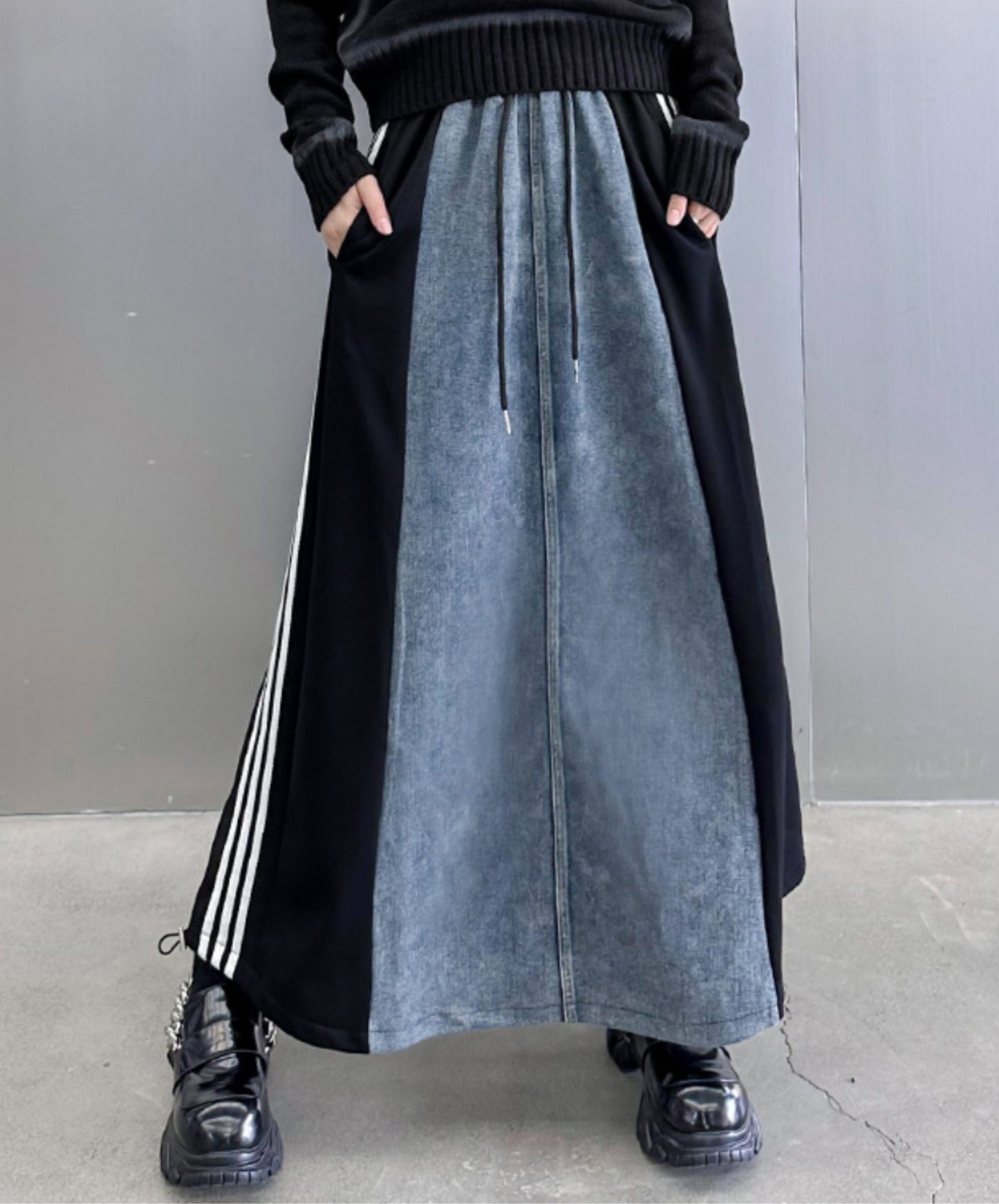 retro patchwork design casual skirt EN2242