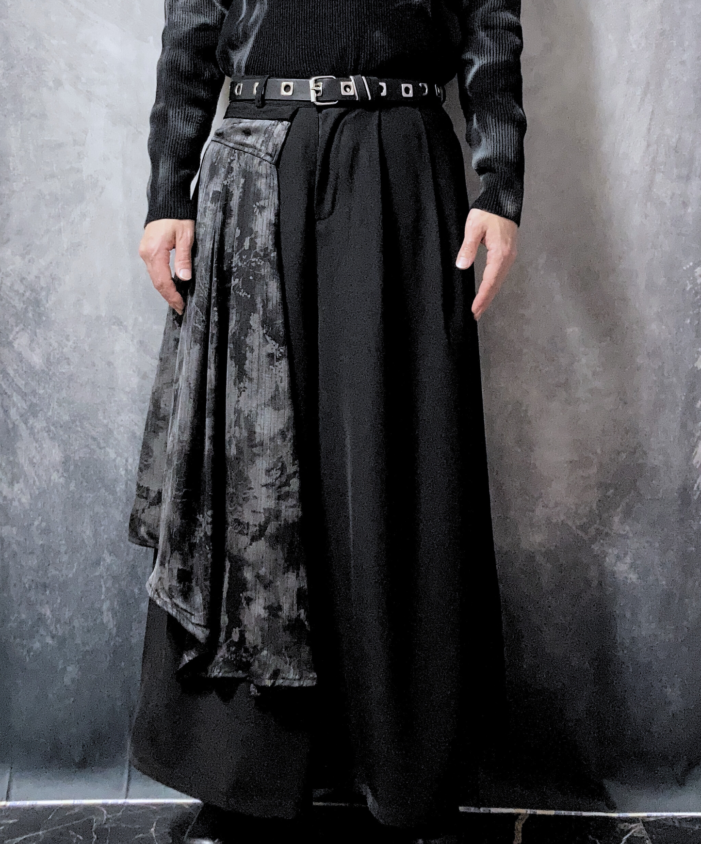 【style70】dark mode outfit set EN1909(jacket + sweater + pants set)