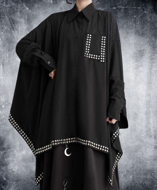 dark rivet collage dress long shirt EN1658
