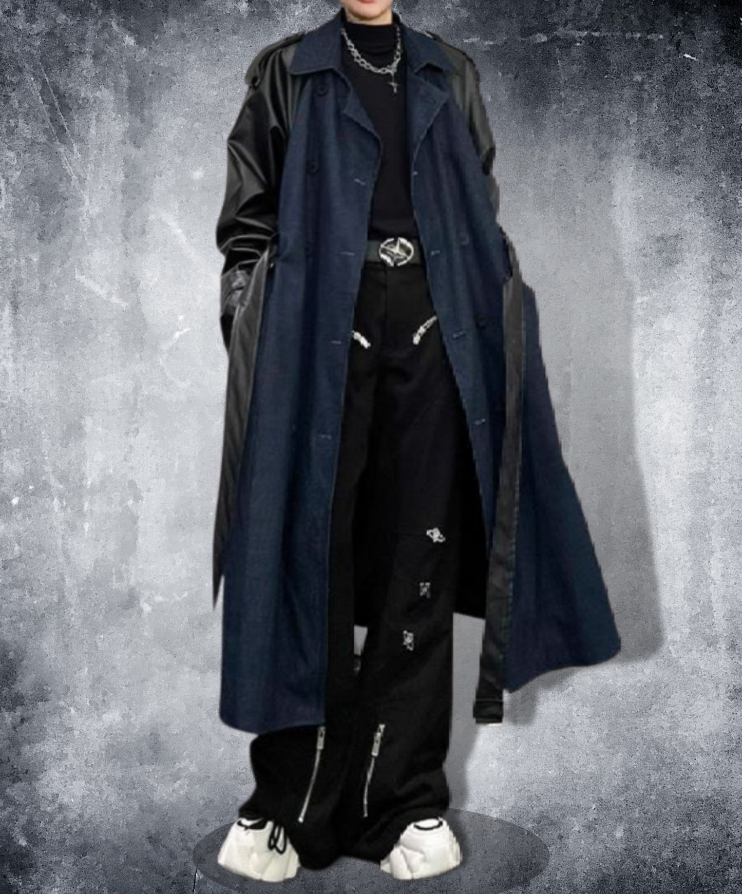 mixed double breasted material coat EN1371