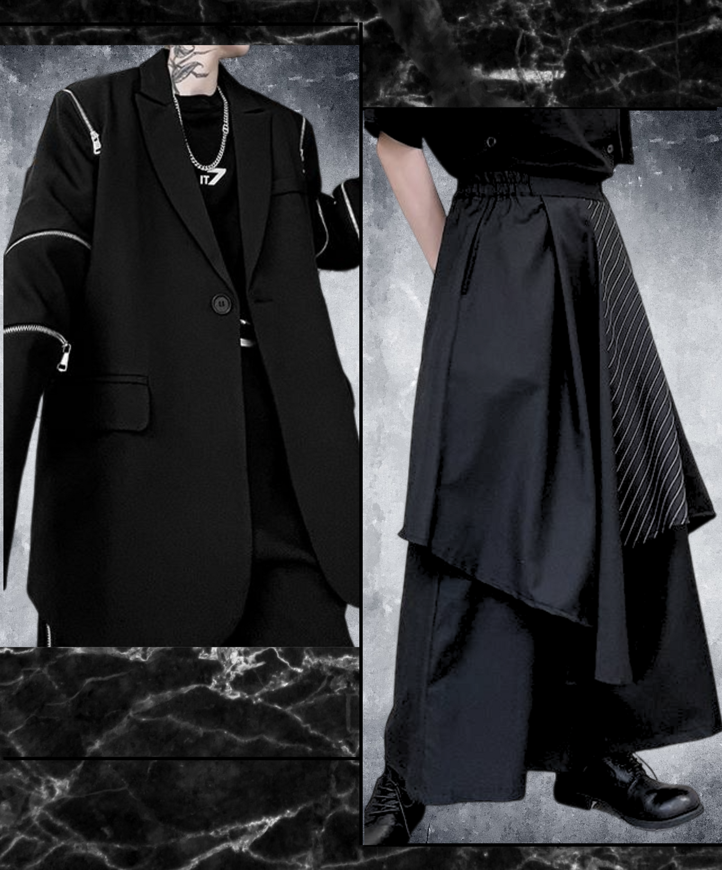 【style74】dark mode outfit set EN2126(jacket + pants set)