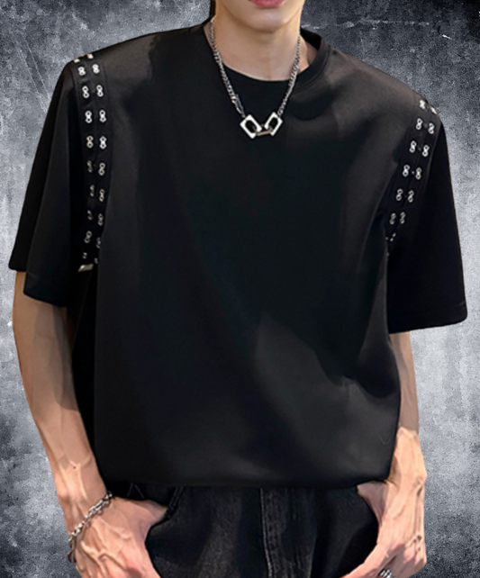 metal parts double line t-shirt EN2056