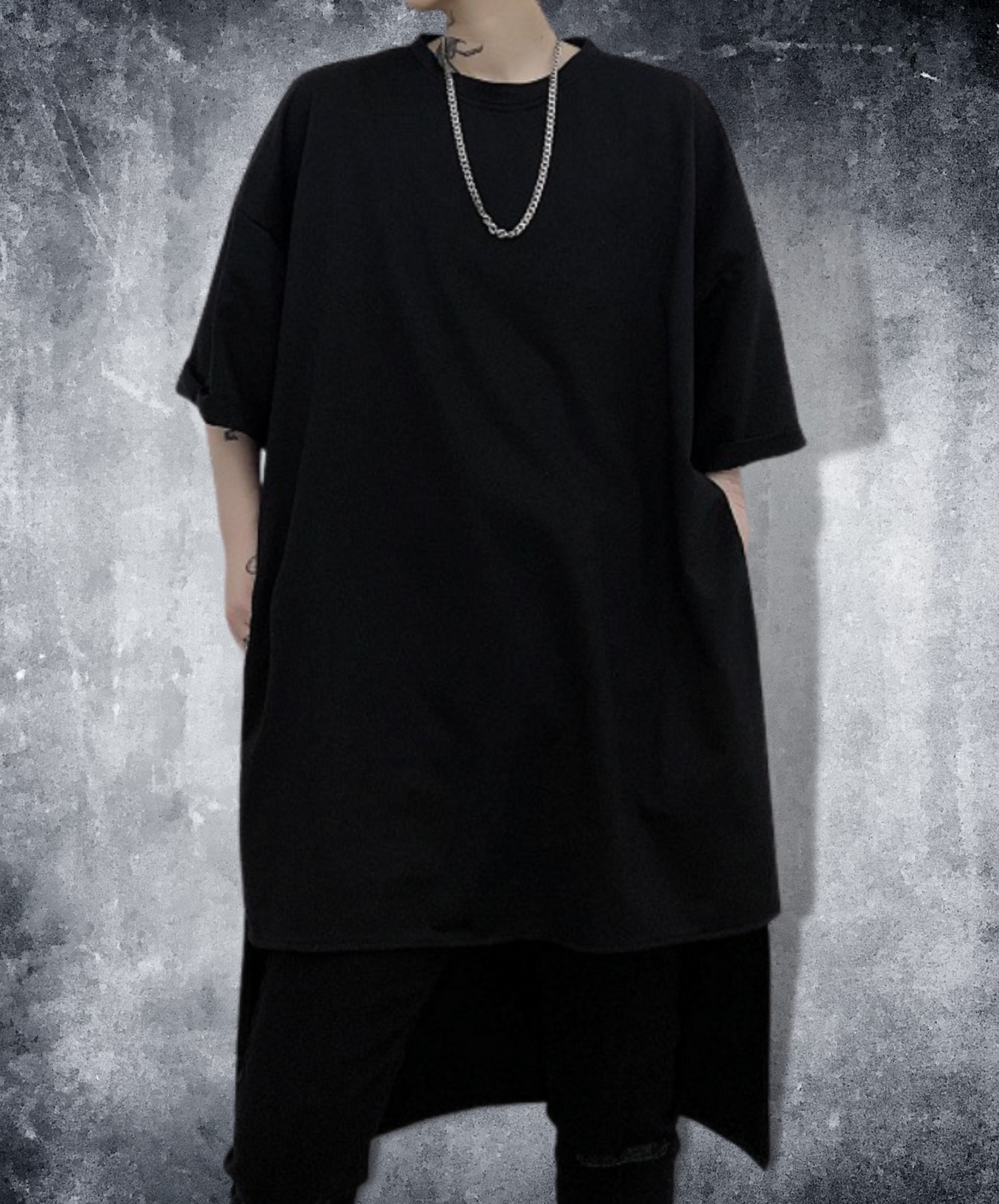 dark back long t-shirt EN1003