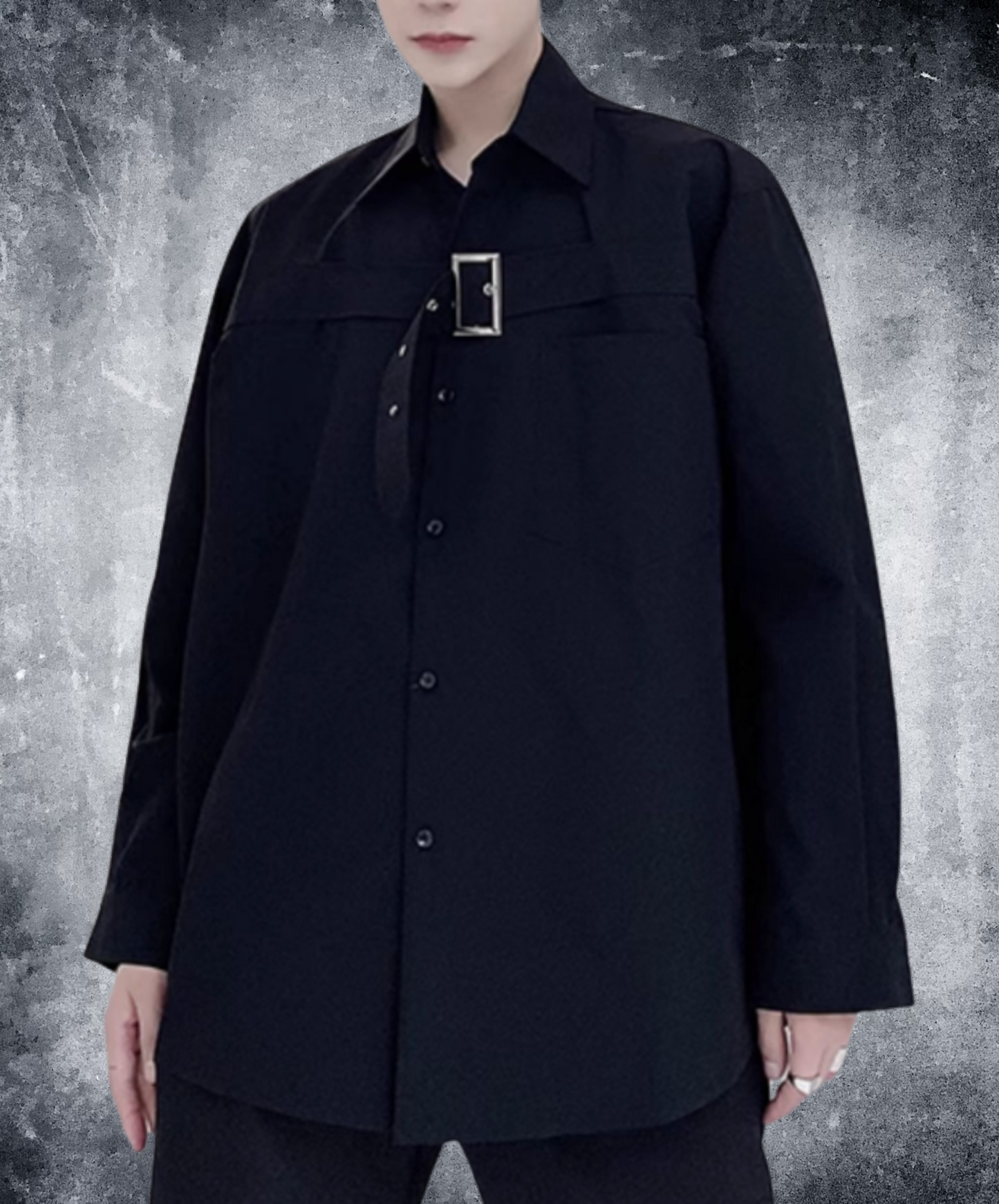 dark thick chest belt decoration shirt EN2148