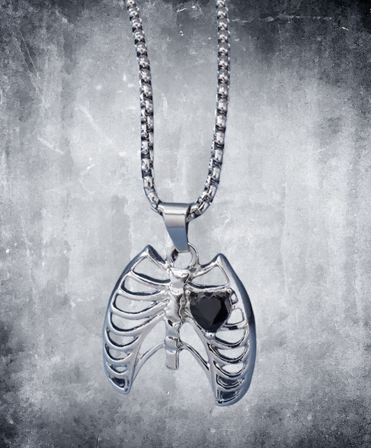 lung and heart silver necklace EN2278