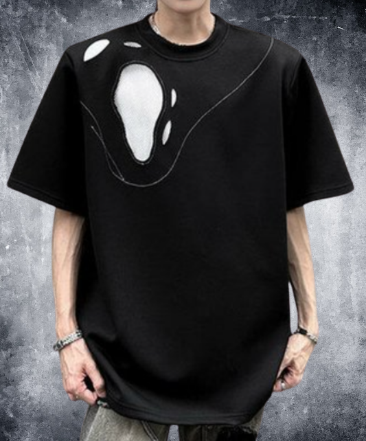 cutting hole mesh design t-shirt EN2236