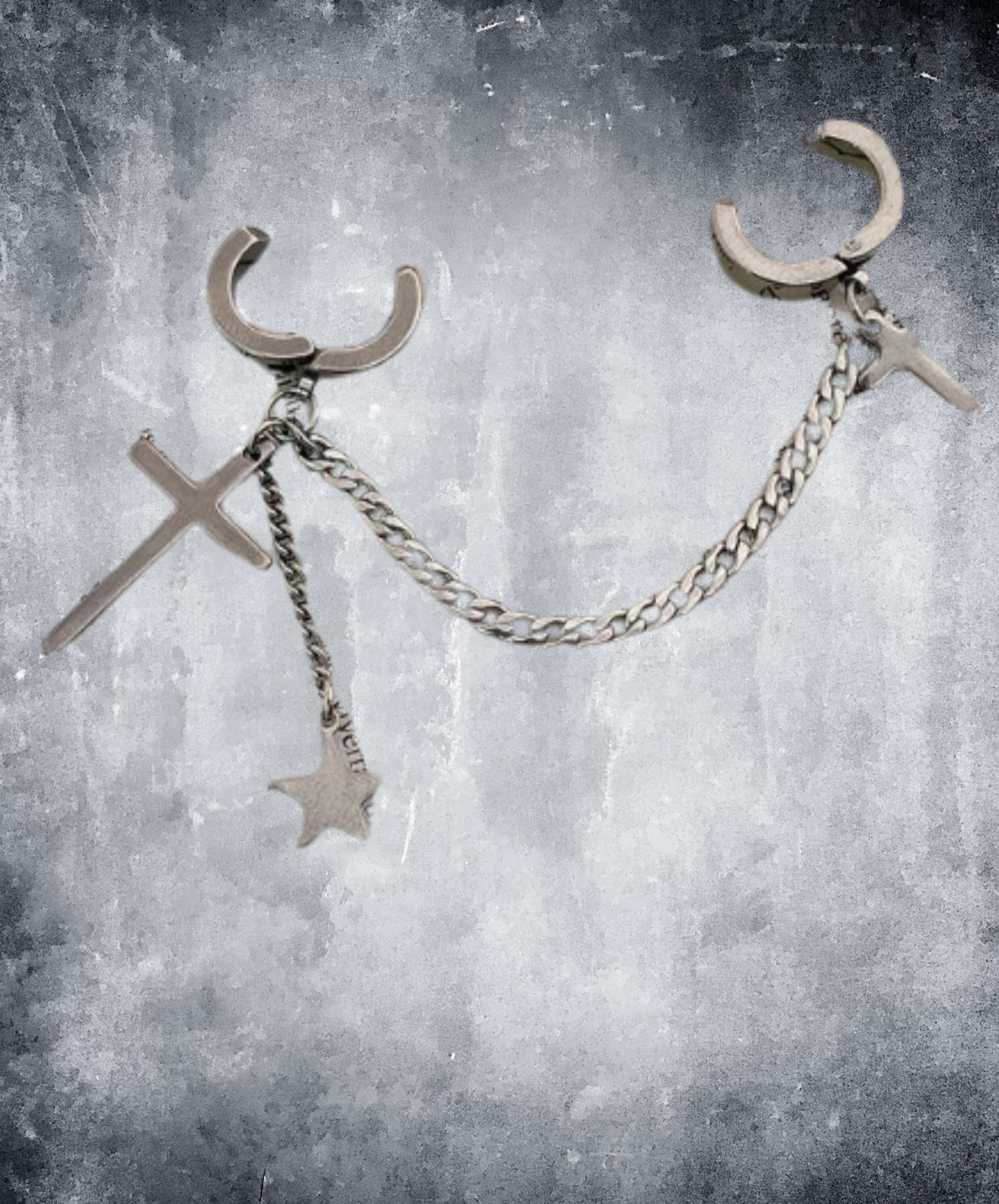 star and cross double ear cuff EN1961