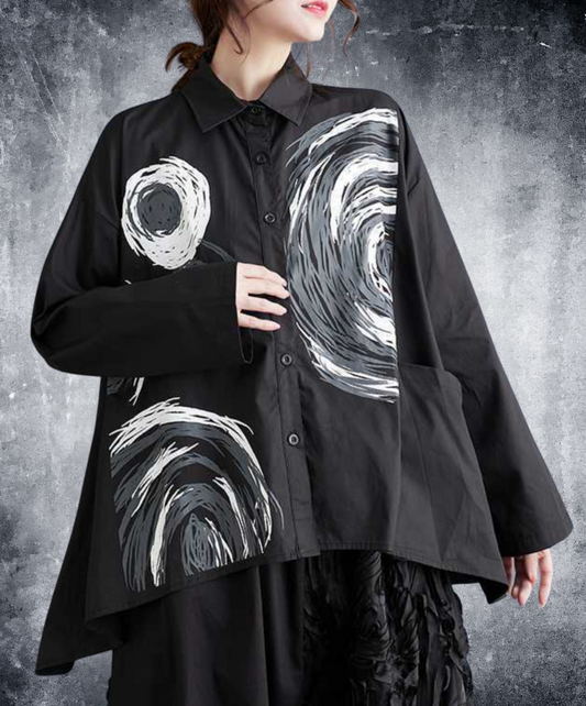 swirl motif a-line shirt EN2246