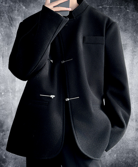 chinese style button stand collar jacket EN2398