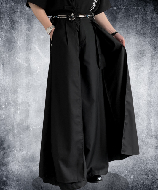 dark chinese style wide hakama pants EN1680