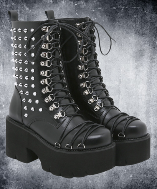 cross-border rivets zip up boots EN2213