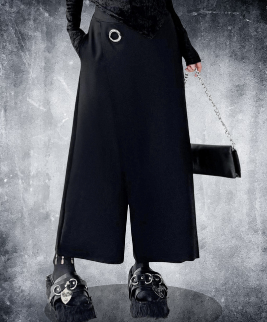 silver metal ring included wide pants EN2332