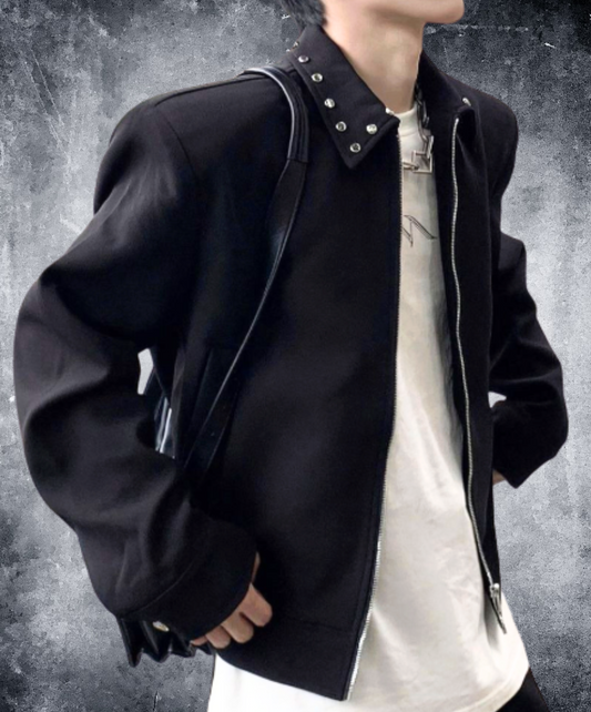 rivet decorative collar jacket EN2441