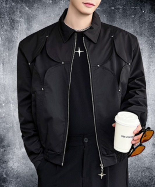 star-shaped rivet design jacket EN2364