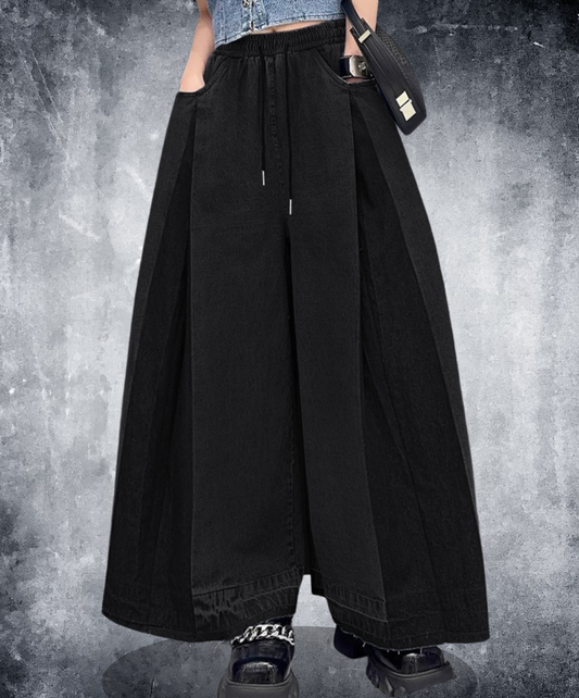 tucked patchwork design pants EN2320