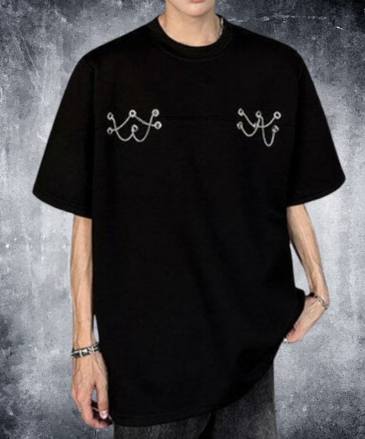 metal chain rope design t-shirt EN2238