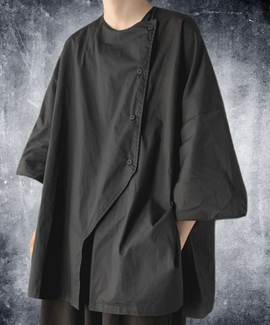 asymmetric design big silhouette shirt EN2185
