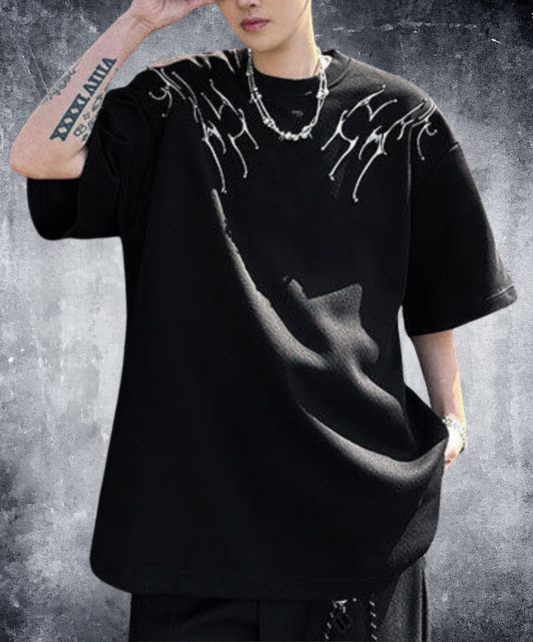 beaded embroidery retro design t-shirt EN2260