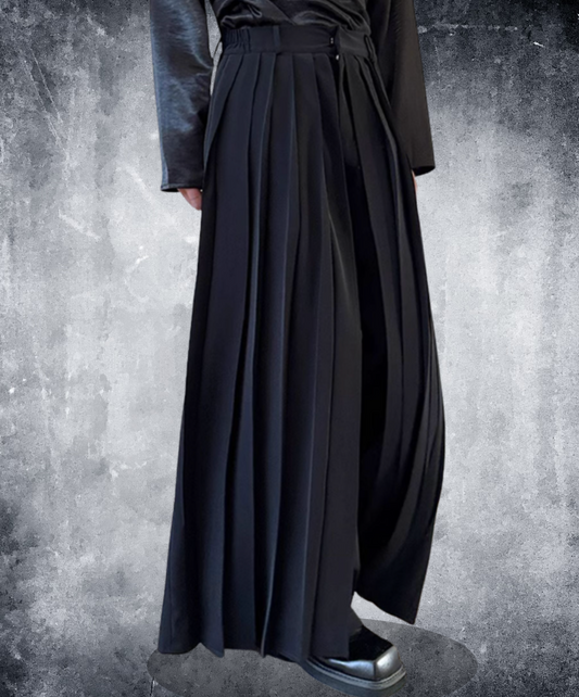 chinese style pleated layered design hakama pants EN2156