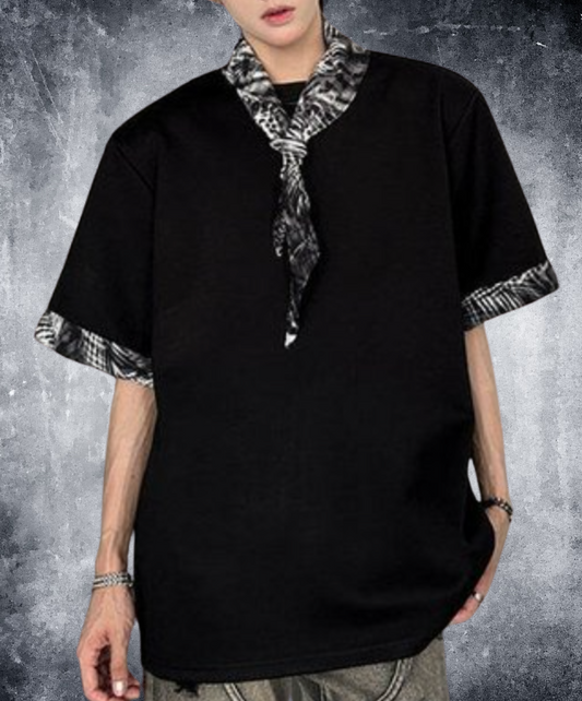leopard print silk scarf t-shirt EN2249