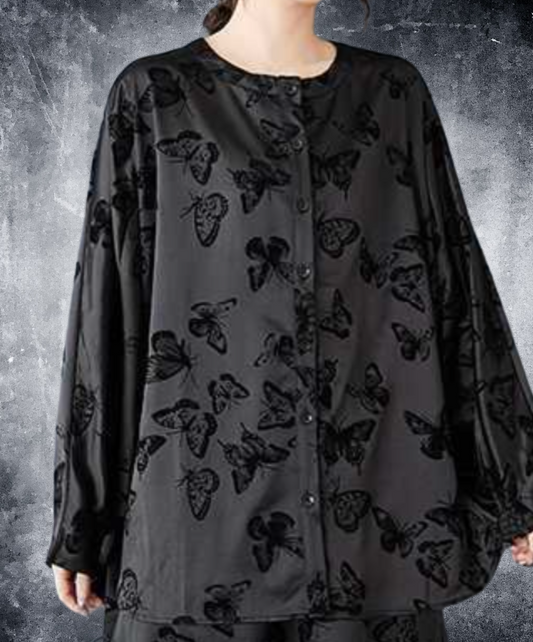 dark butterfly print shirt EN2269