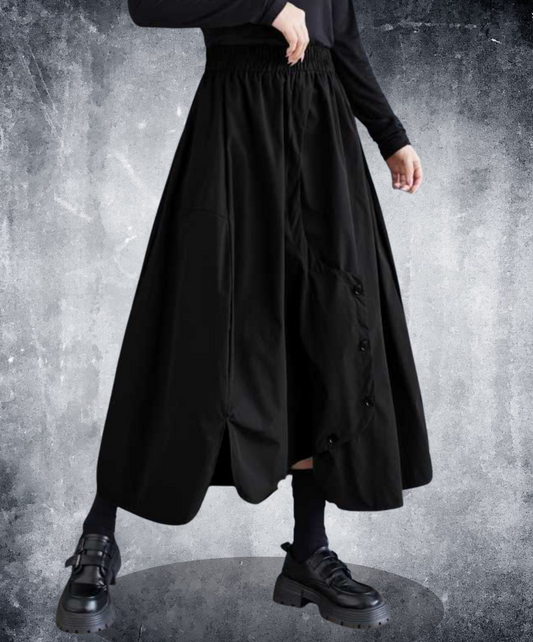 Irregular button design a-line skirt EN2291