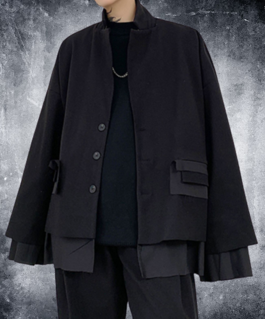 dark fake two-piece blunt cut jacket EN2374