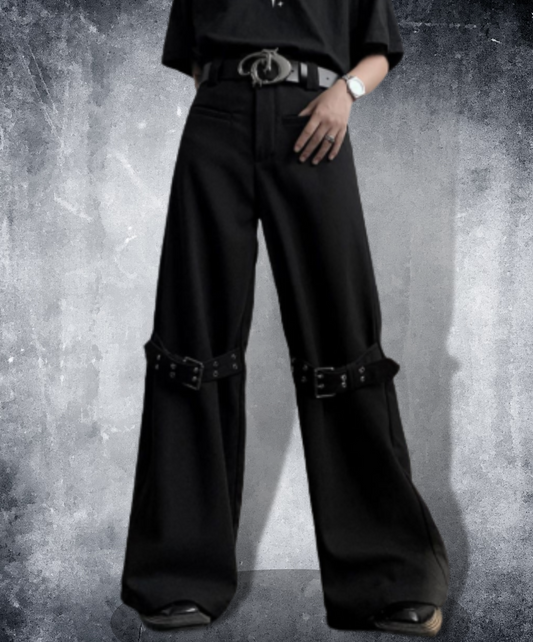 with thick belt flare pants EN1359