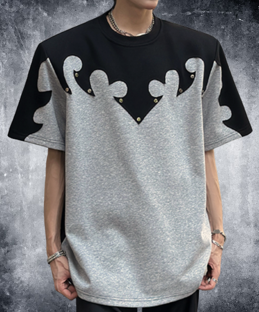 three-dimensional burning flower stitch t-shirt EN2233