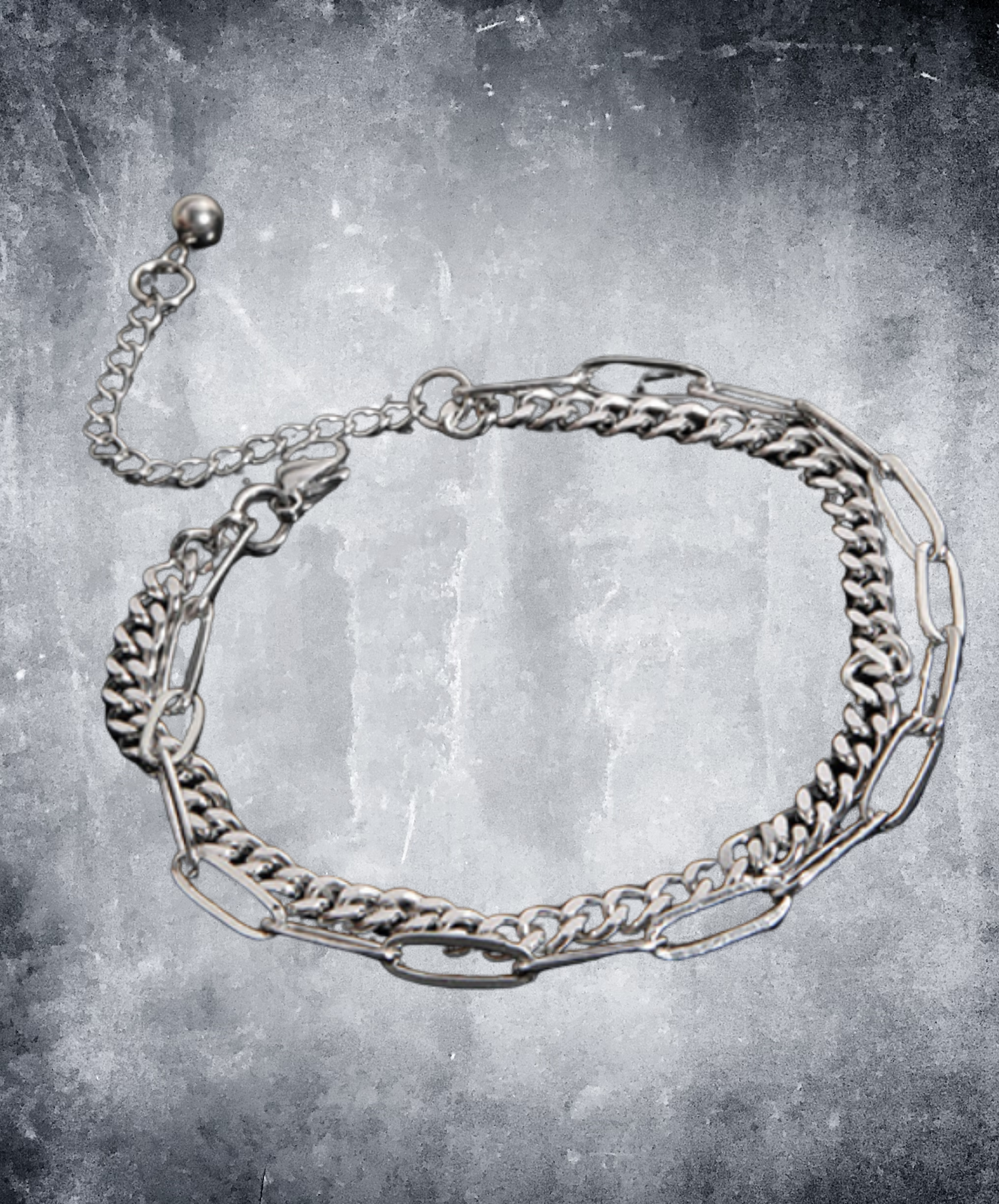 overlapping double chains bracelet EN2296