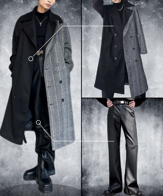 【style37】dark mode outfit set EN1410( coat+ pants set)