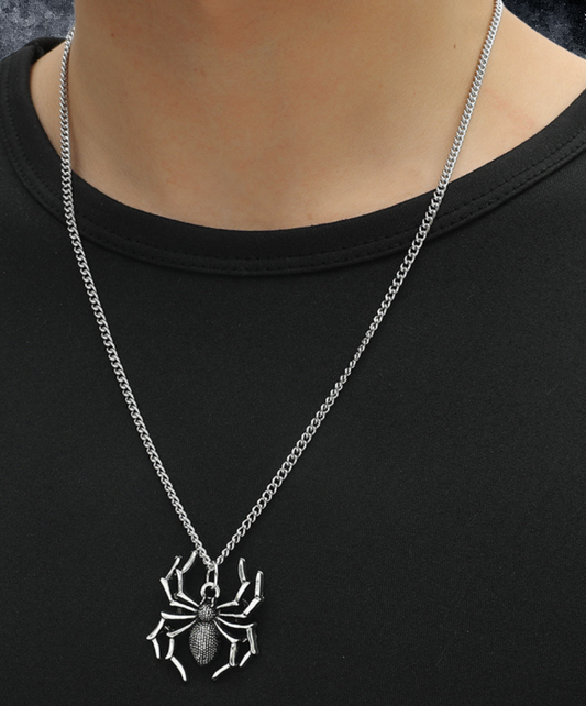 dark gothic spider necklace EN2266