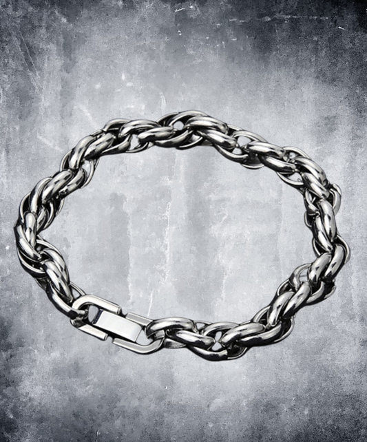 wave line silver chain bracelet EN2063