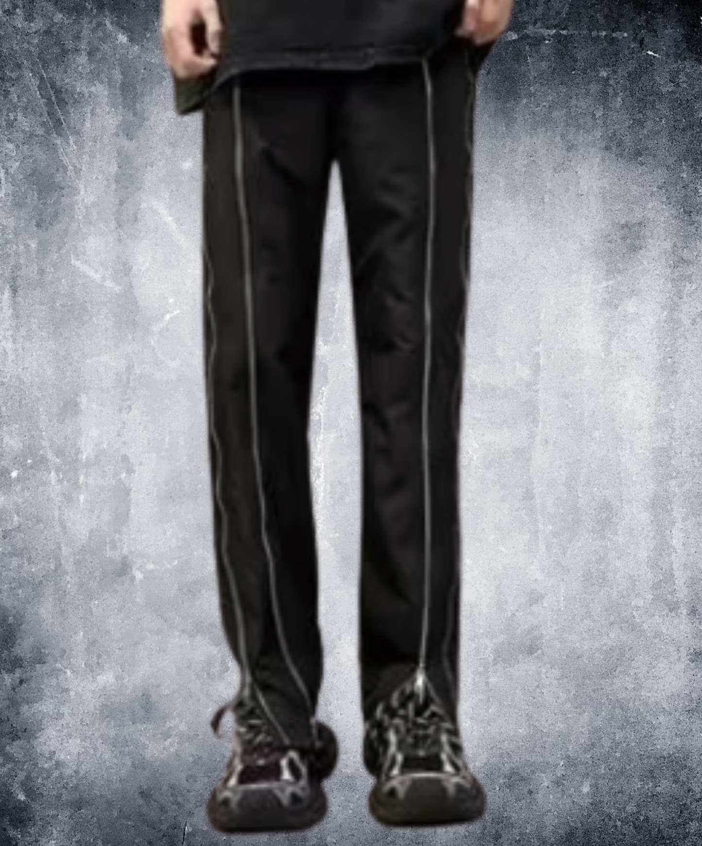 double zipper line pants EN2409