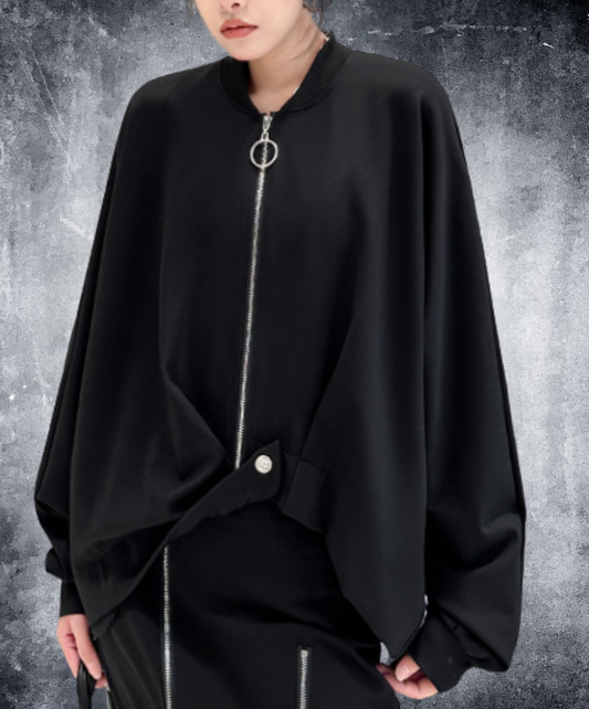 dark deformed hem design jacket EN2356