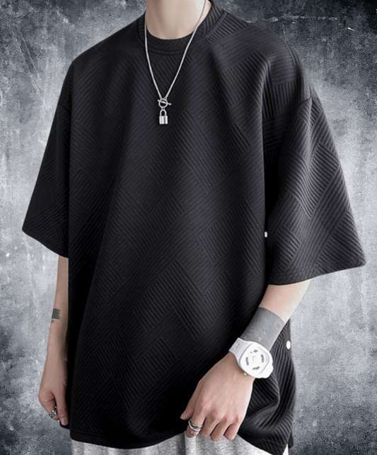 side slit lattice design t-shirt EN2221