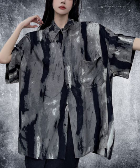 three-color tie-dye short sleeves shirt EN2230