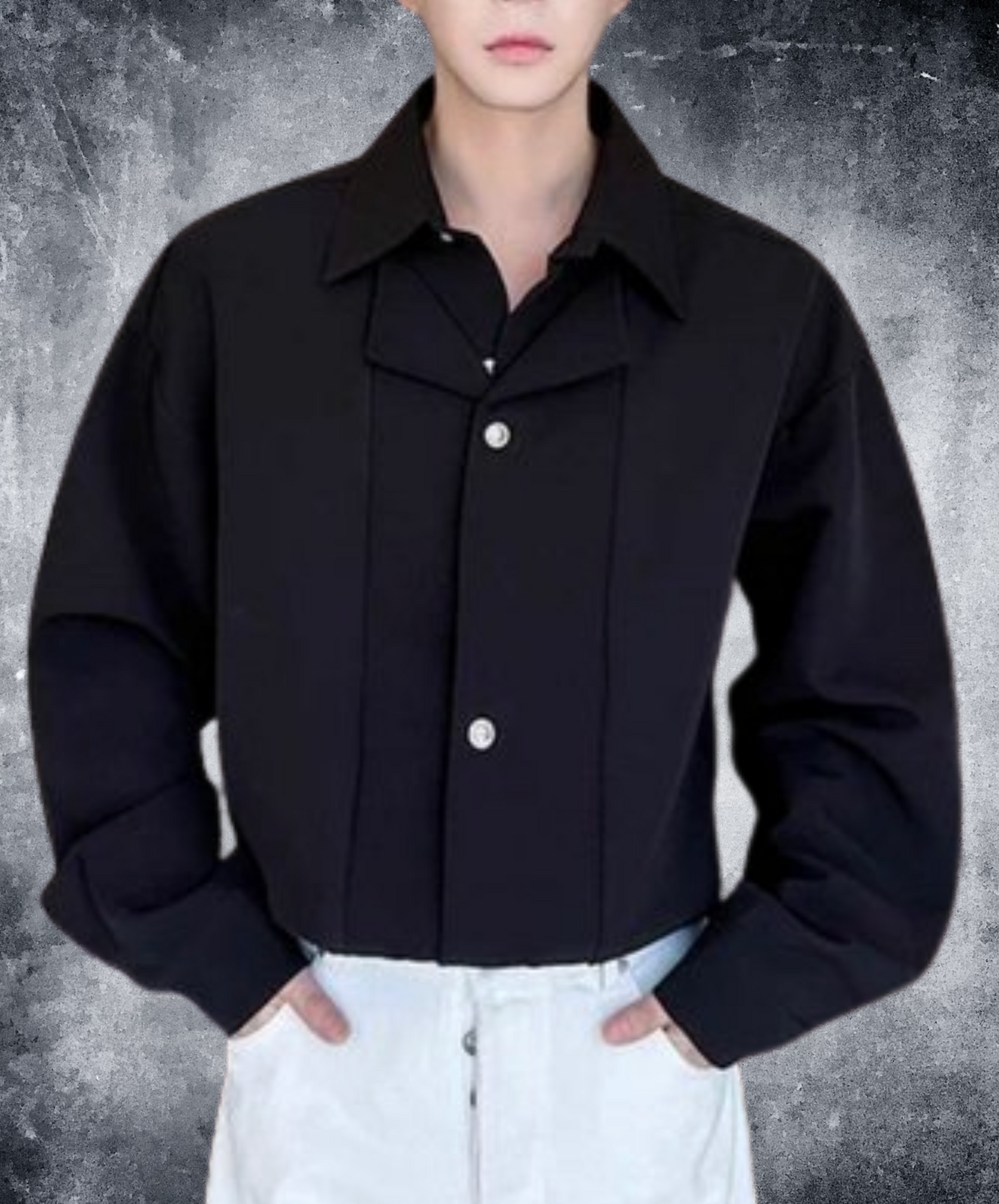 draped fake two-piece suit shirt EN2452