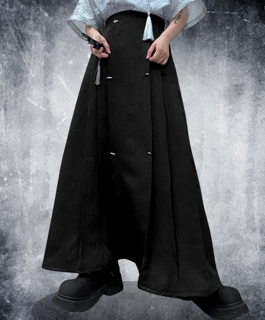 dark hanfu style pleated long skirt EN1755