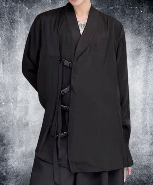 chinese style buckle belt shirt EN2429