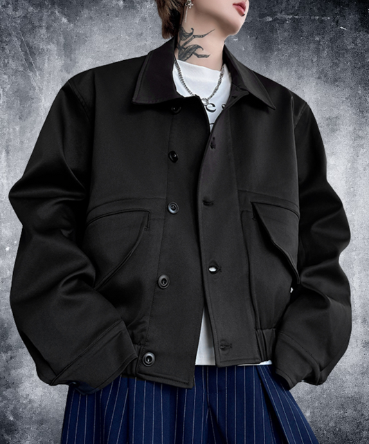 dark big pocket short length jacket EN2375