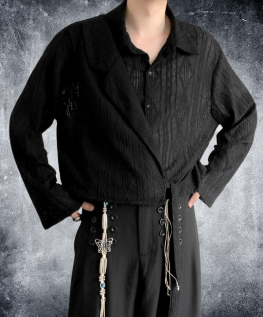 chinese style strap jacquard shirt EN2369