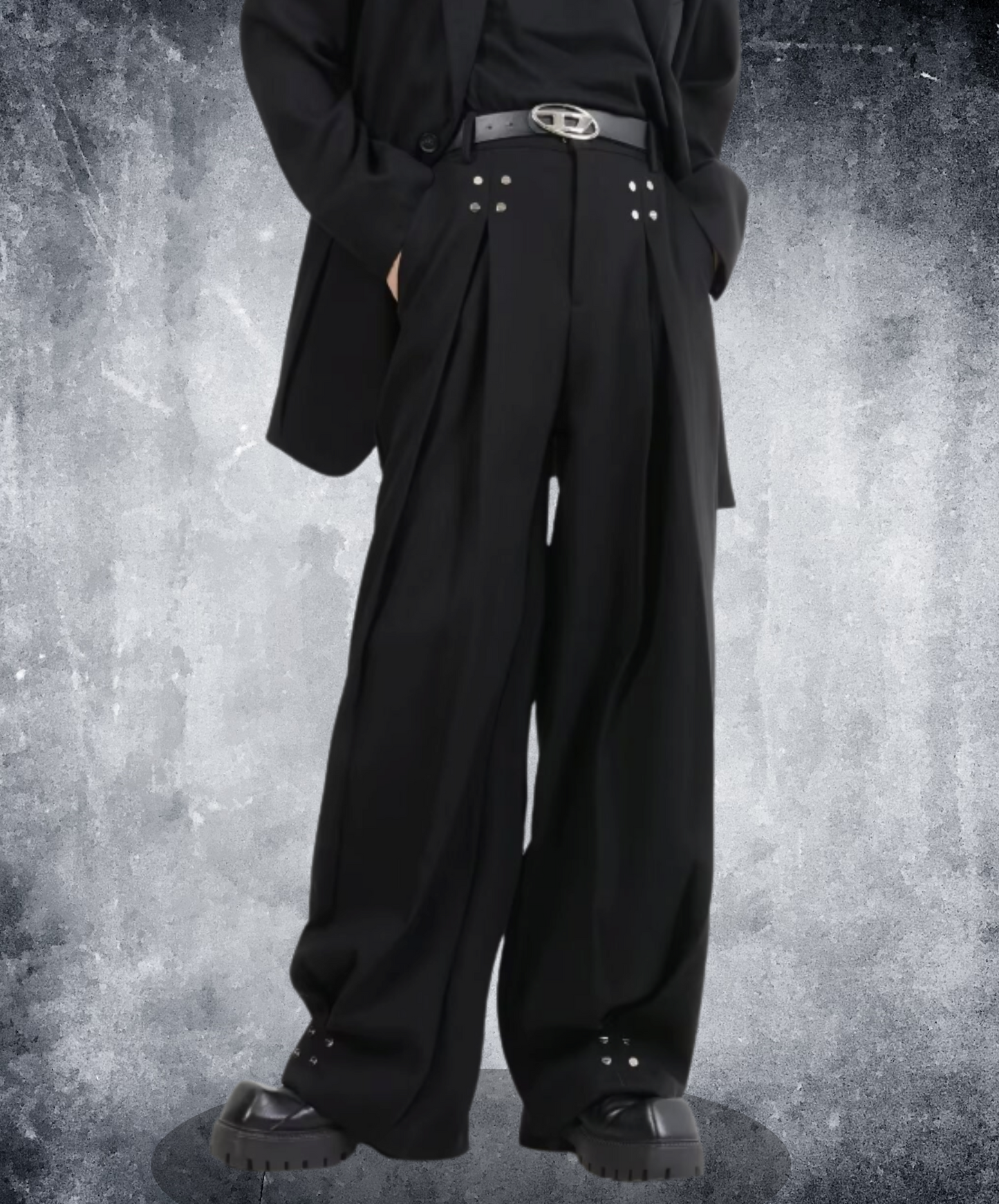 metal rivet tack slacks pants EN1955