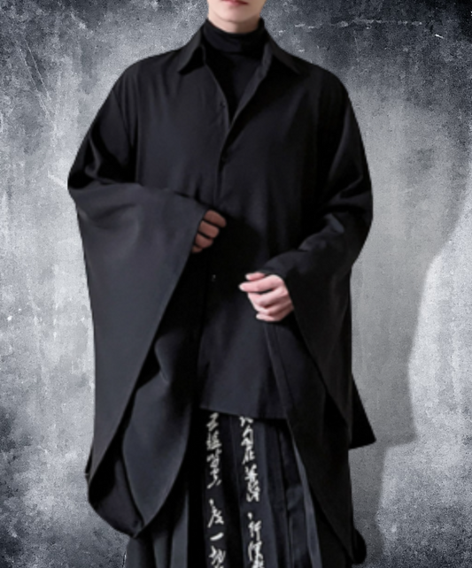 dark chinese style big silhouette shirt EN1325