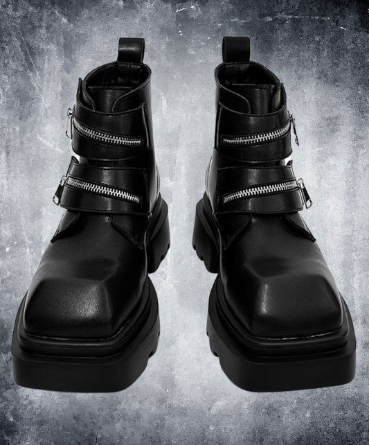 double zip design thick sole boots EN2129