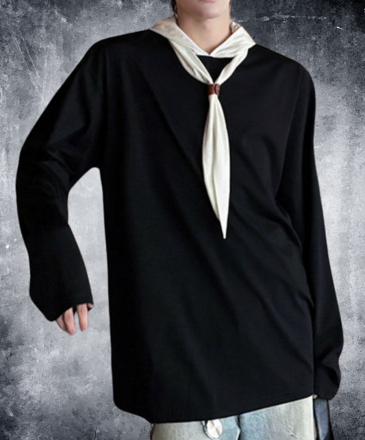 self-tie hood long t-shirt EN2311