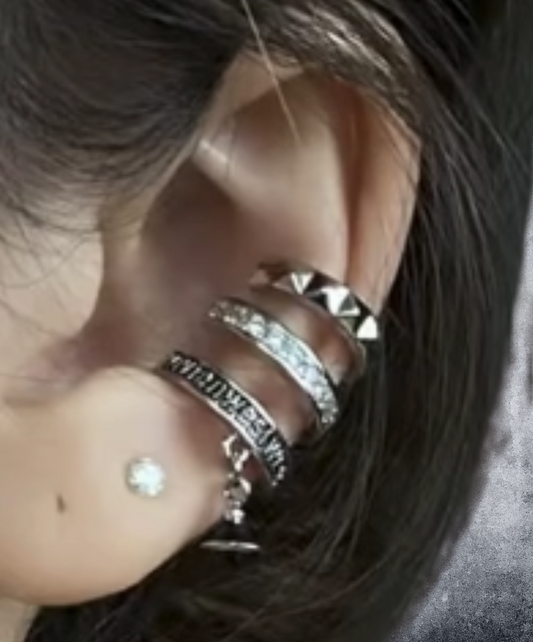 triple ring planet ear cuff EN2177