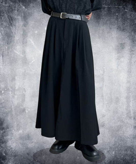 simple silhouette with tucks hakama pants EN2140