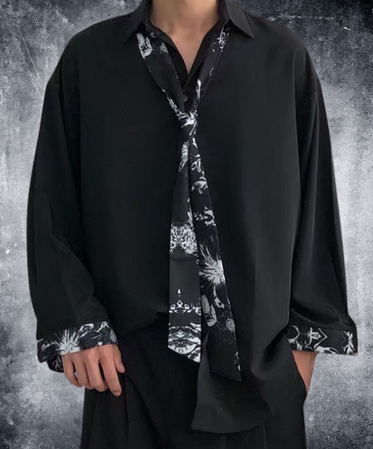 Includes splicing design tie shirt EN2383